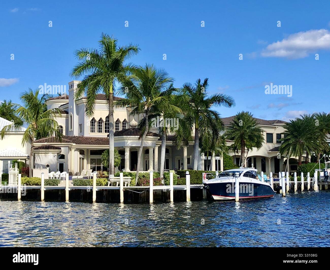 Upscale home along the Florida Intracoastal waterway near Delray Beach