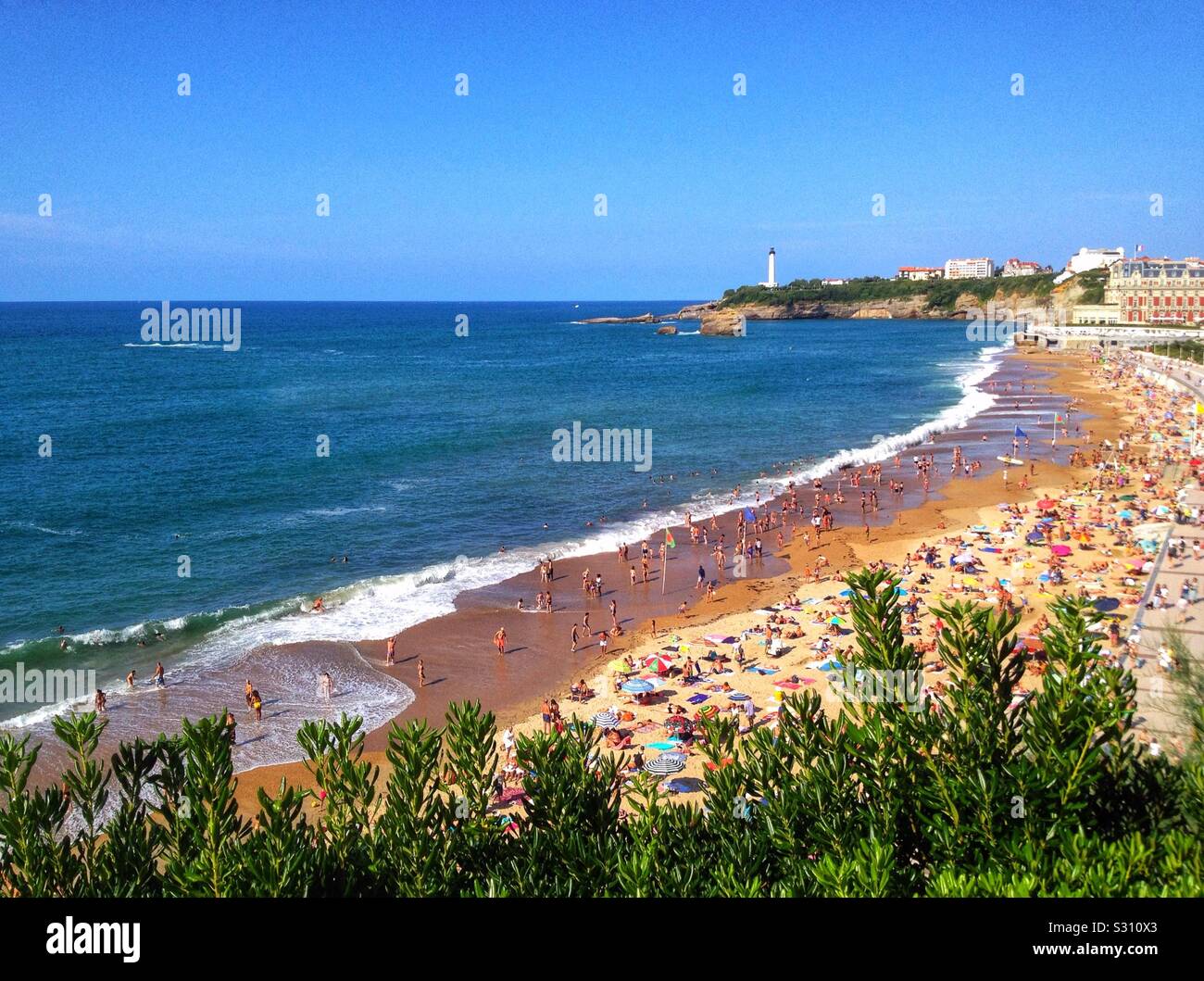 La Grande Plage in Biarritz, Pyrenees-Atlantiques, France - Smartphone Captured Stock Image