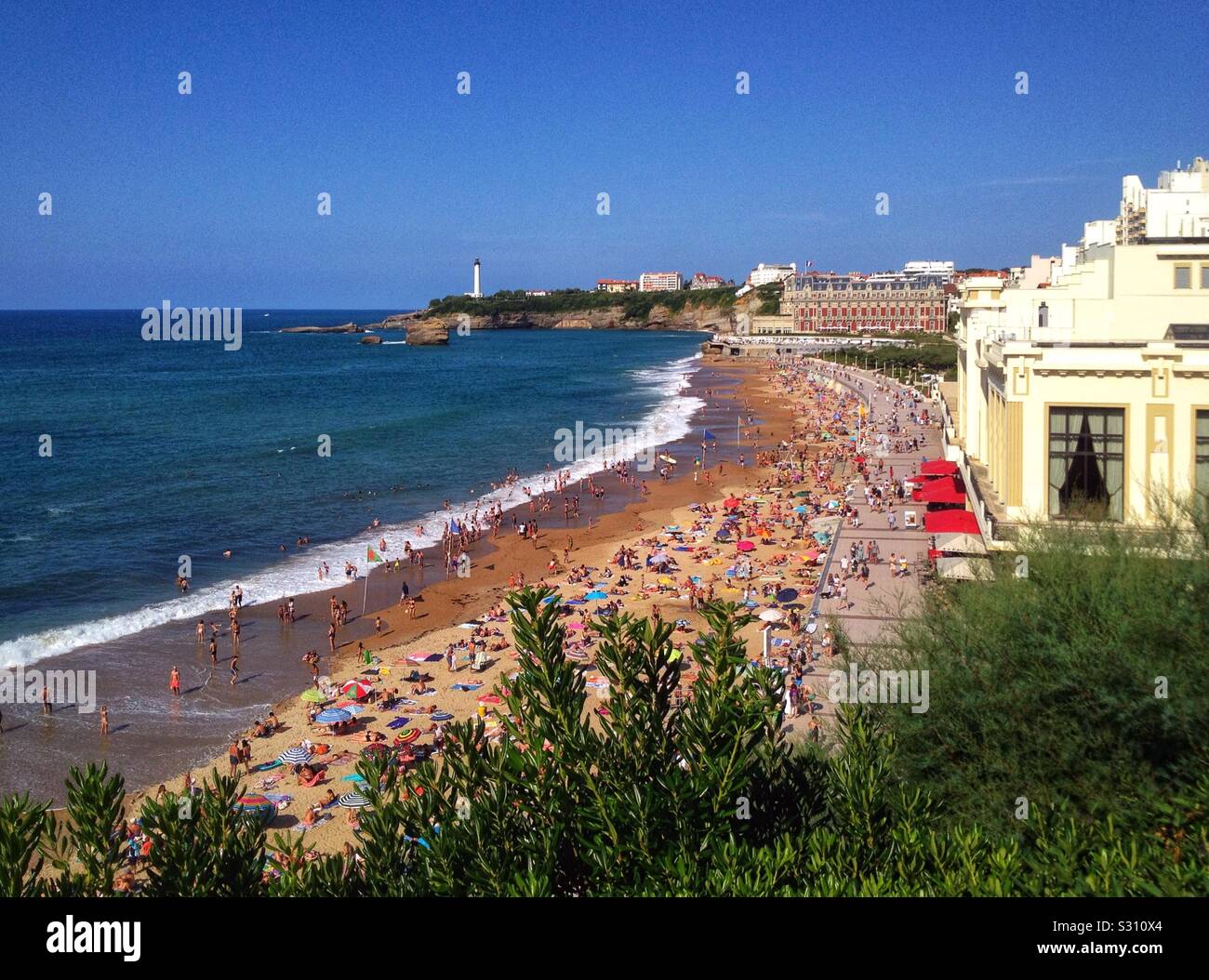 La Grande Plage in Biarritz, Pyrenees-Atlantiques, France - Smartphone Captured Stock Image