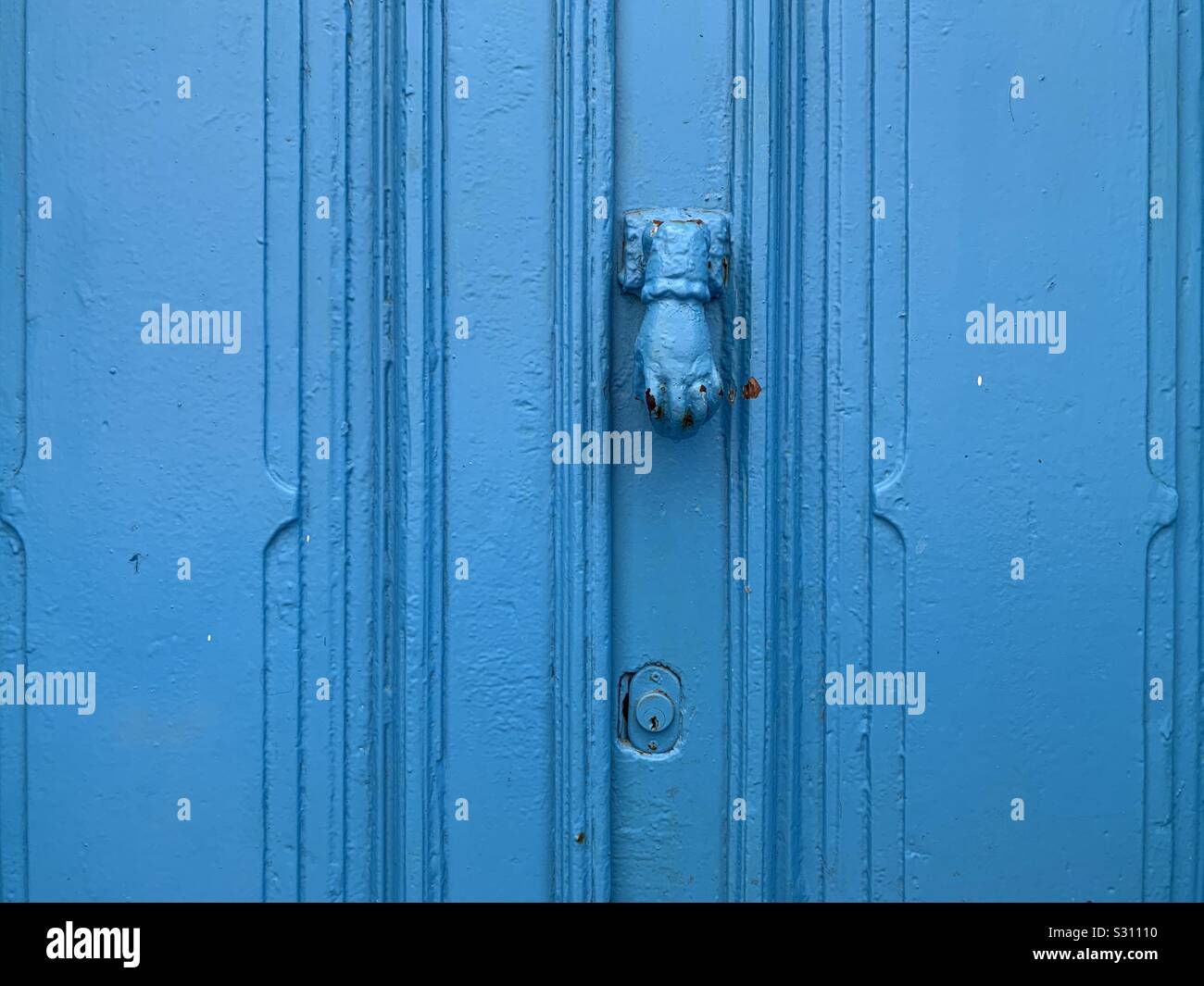 Wooden door. Assilah, Morocco Stock Photo