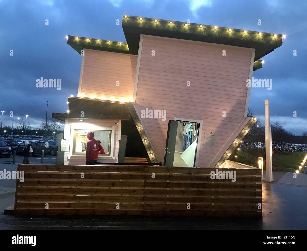 Upside down house. The mall. Cribbs Causeway. Bristol Stock Photo Alamy