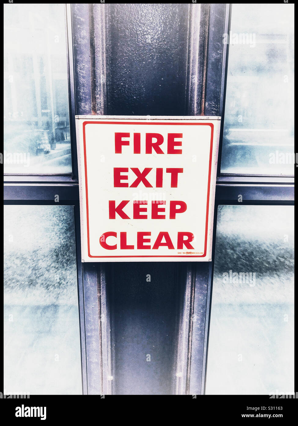 Fire exit sign. - Smartphone Captured Stock Image