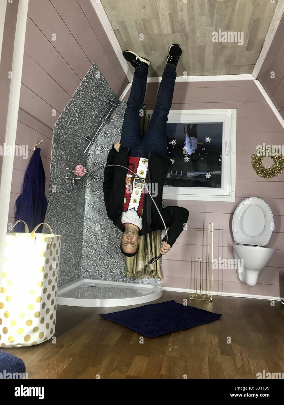 Upside down house. The mall. Cribbs causeway. Bristol Stock Photo Alamy