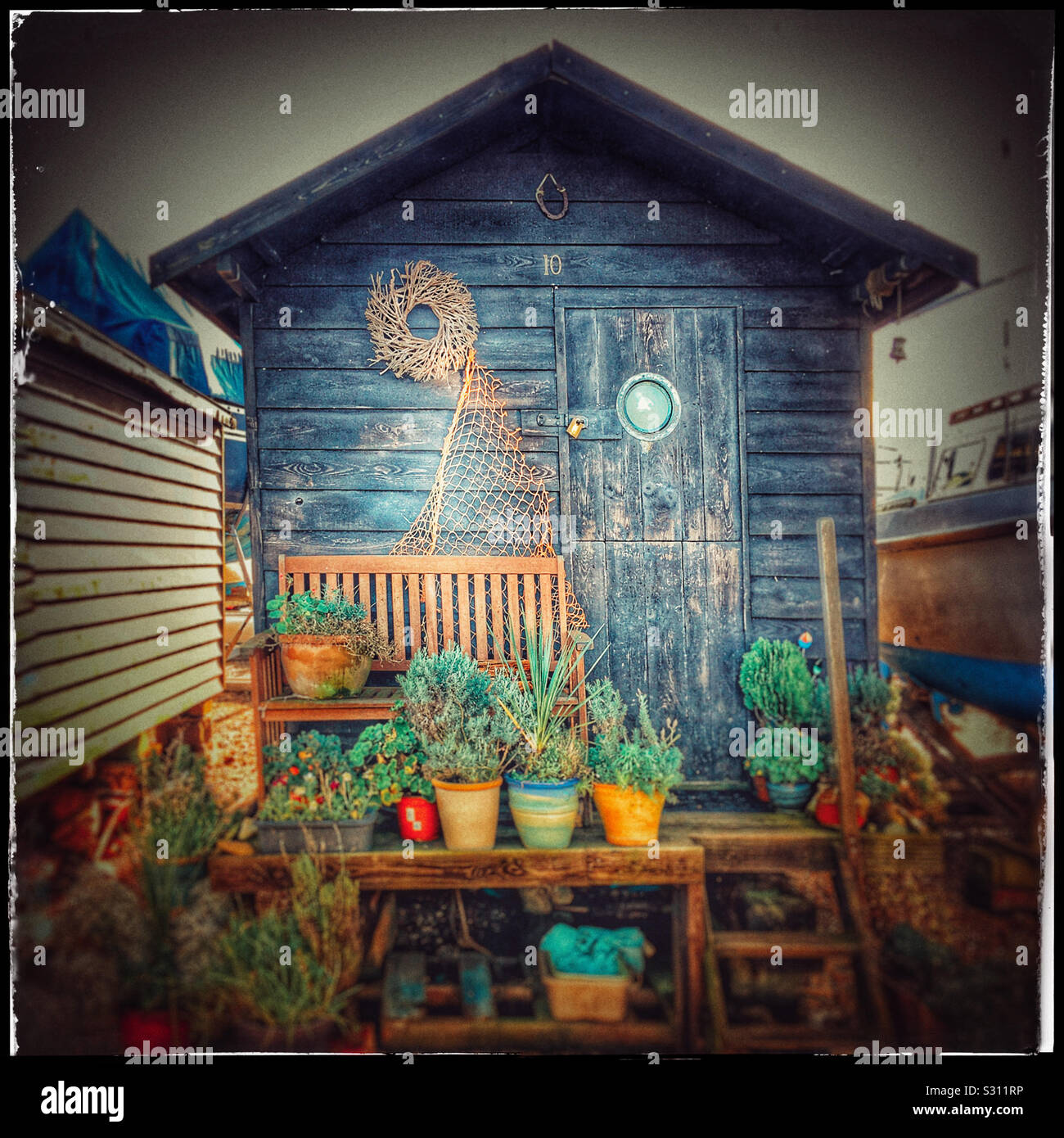 A ferry side dwelling hut in Felixstowe - Smartphone Captured Stock Image