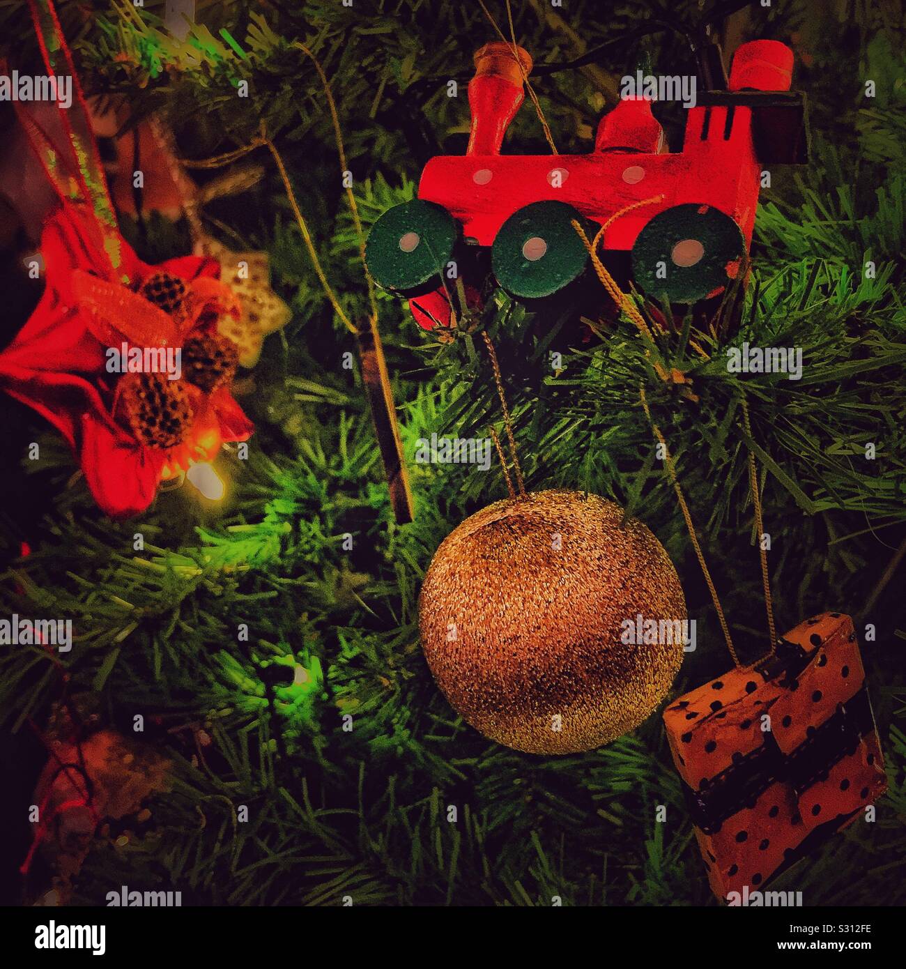 Christmas tree decorations - Smartphone Captured Stock Image