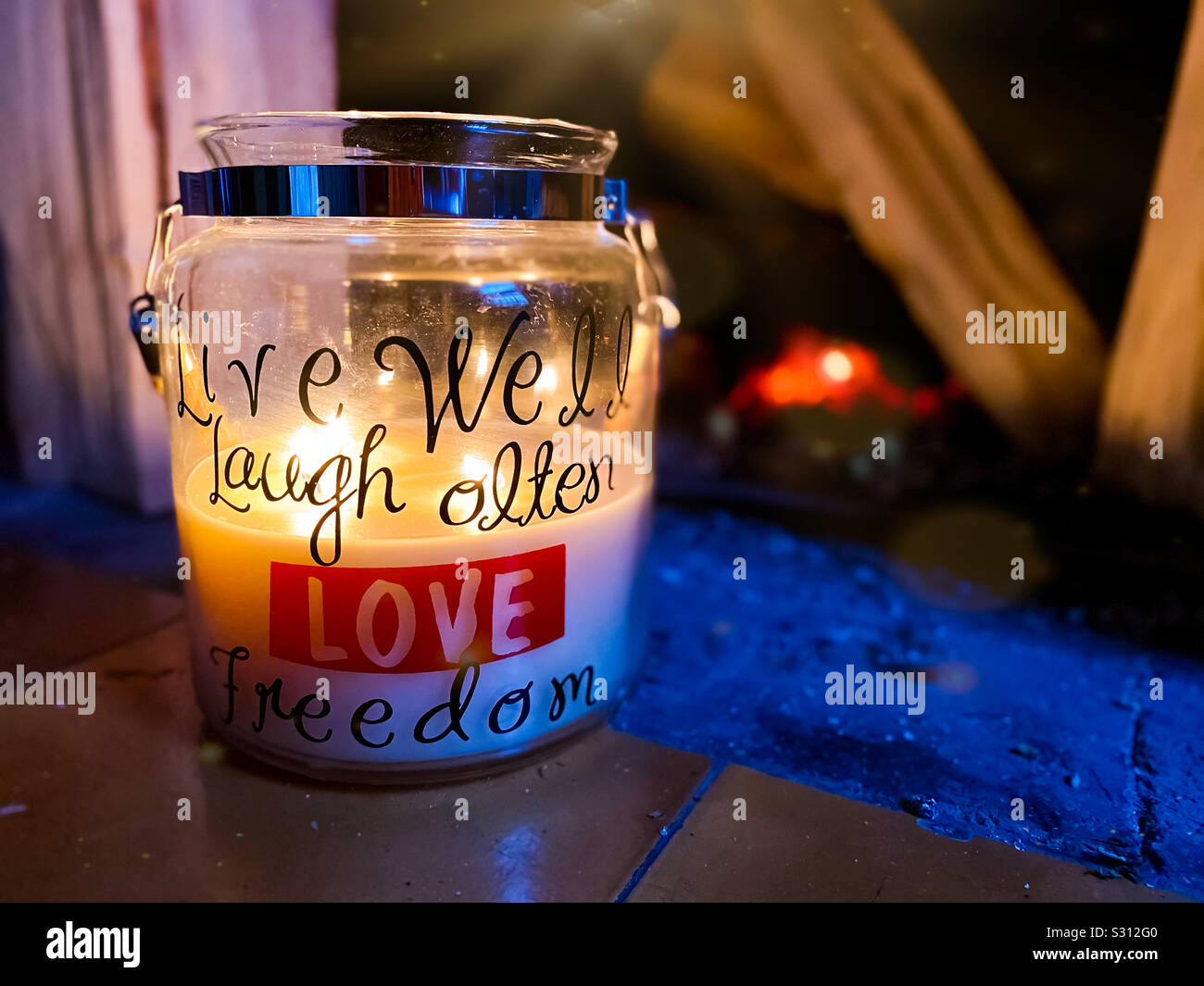 Live well, Laugh often, Love Freedom Stock Photo