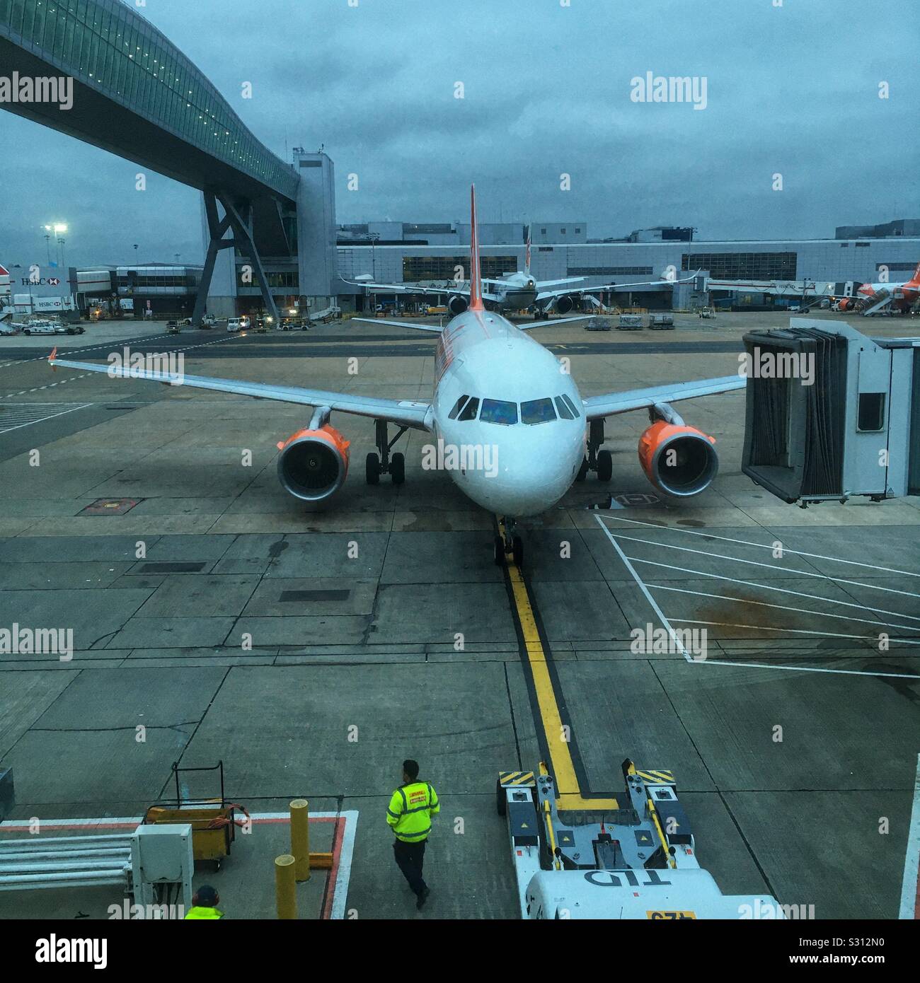 Early morning at North Terminal, Gatwick Airport, England, United Kingdom. - Smartphone Captured Stock Image