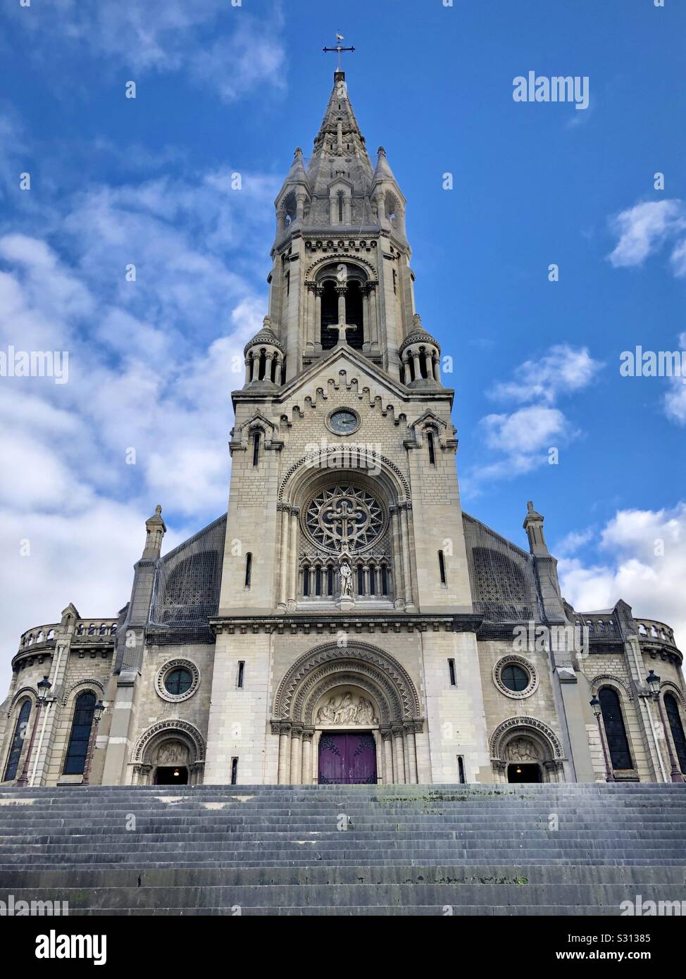 Notre Dame de La Croix, Ménilmontant, Paris 20th, France. - Smartphone Captured Stock Image