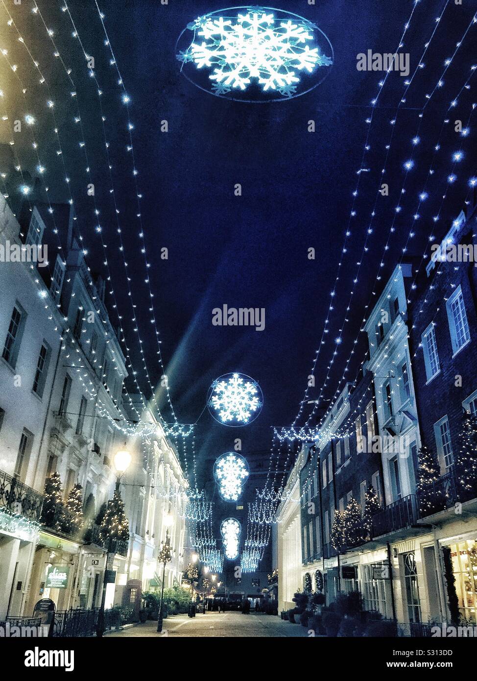 Christmas lights in Belgravia, London. - Smartphone Captured Stock Image