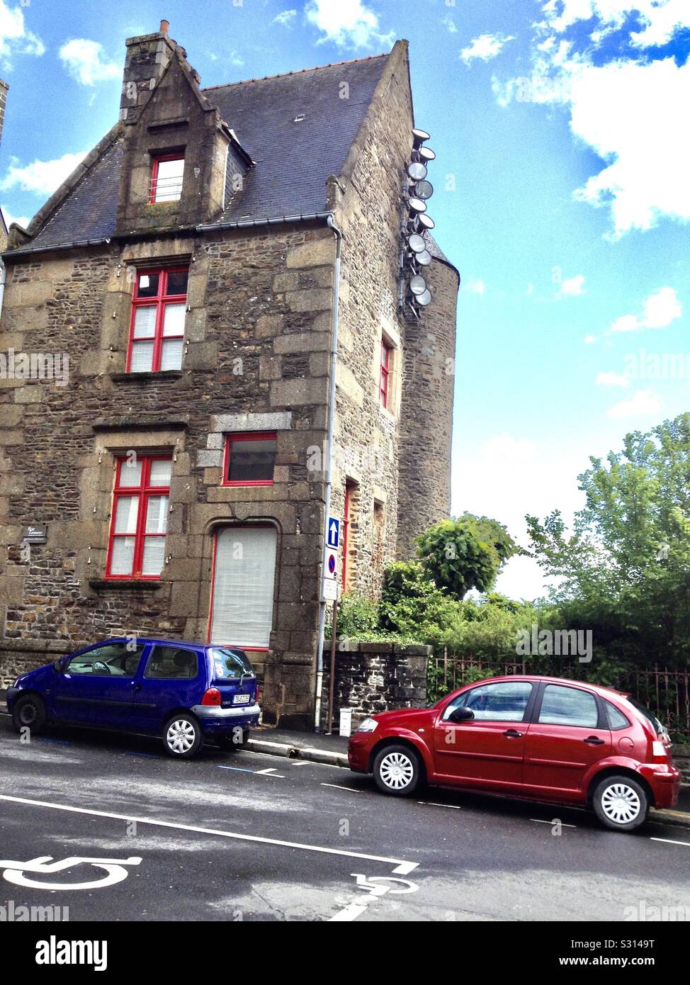 Street scene in the quaint village of Saint Malo,  France. - Smartphone Captured Stock Image