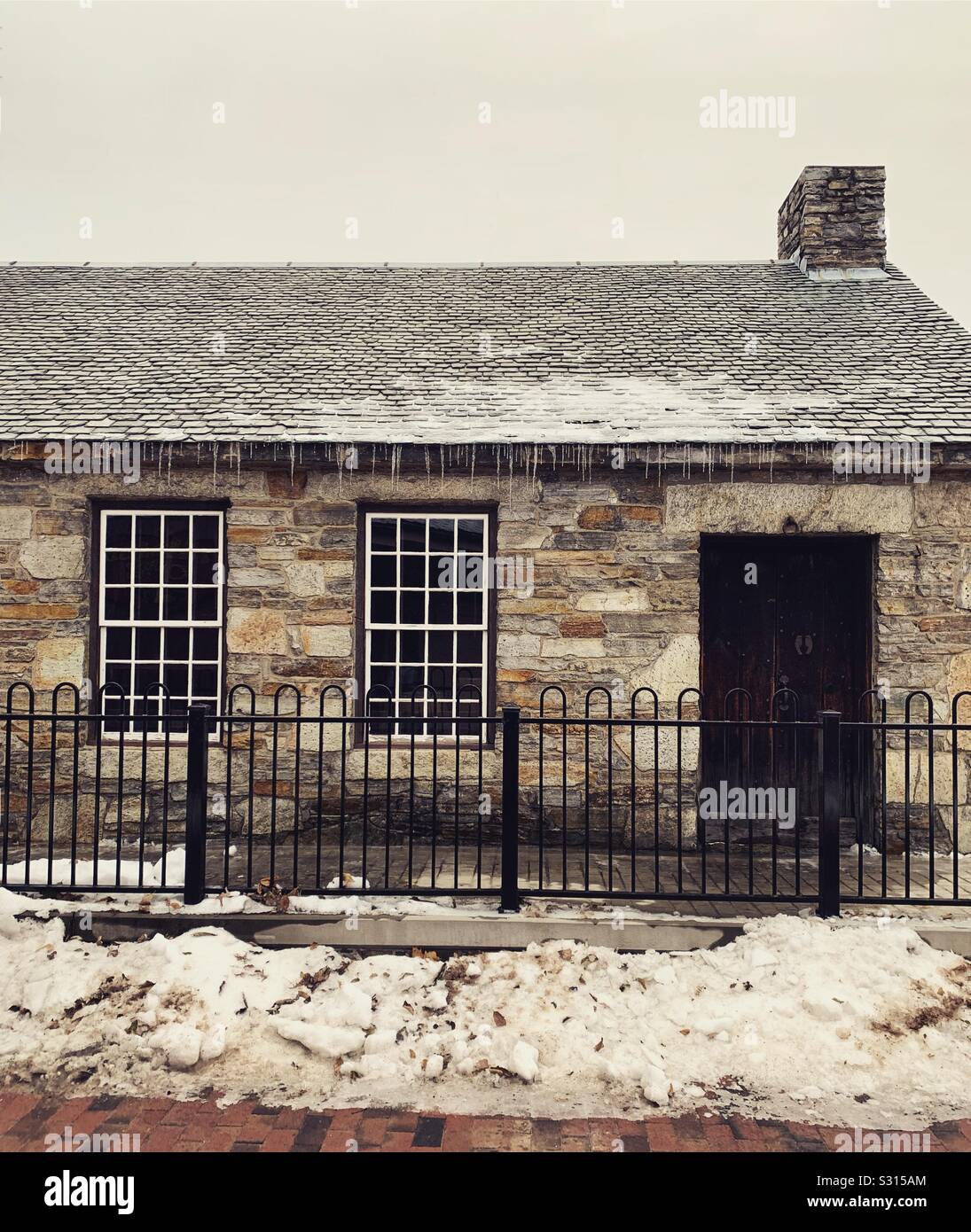 Clark Blacksmith Shop, Storrowtown Village, Eastern States Exposition, West Springfield, Massachusetts, USA. The Village is comprised of historic buildings relocated from various New England towns. - Smartphone Captured Stock Image