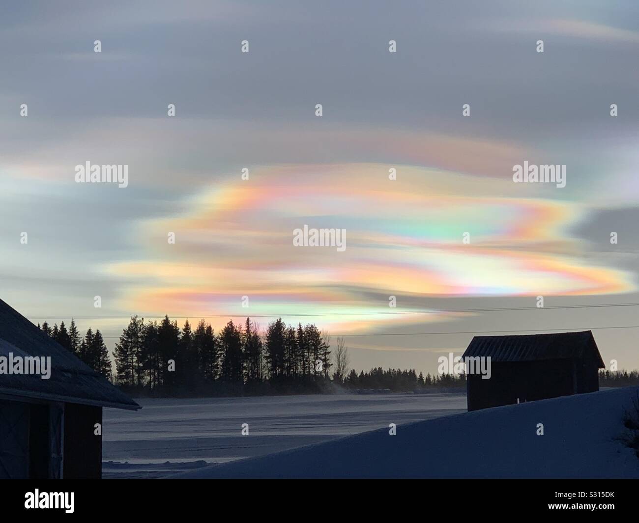 Polar Stratospheric Clouds Sweden - Smartphone Captured Stock Image