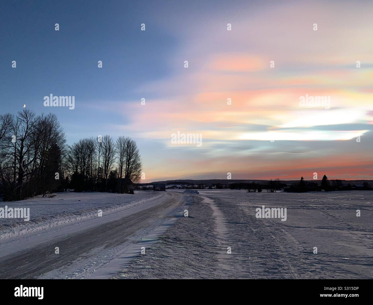 Polar Stratospheric Clouds Sweden - Smartphone Captured Stock Image