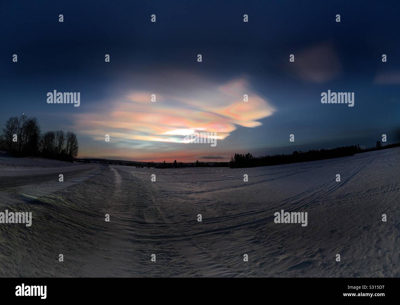 Polar Stratospheric Clouds Sweden - Smartphone Captured Stock Image