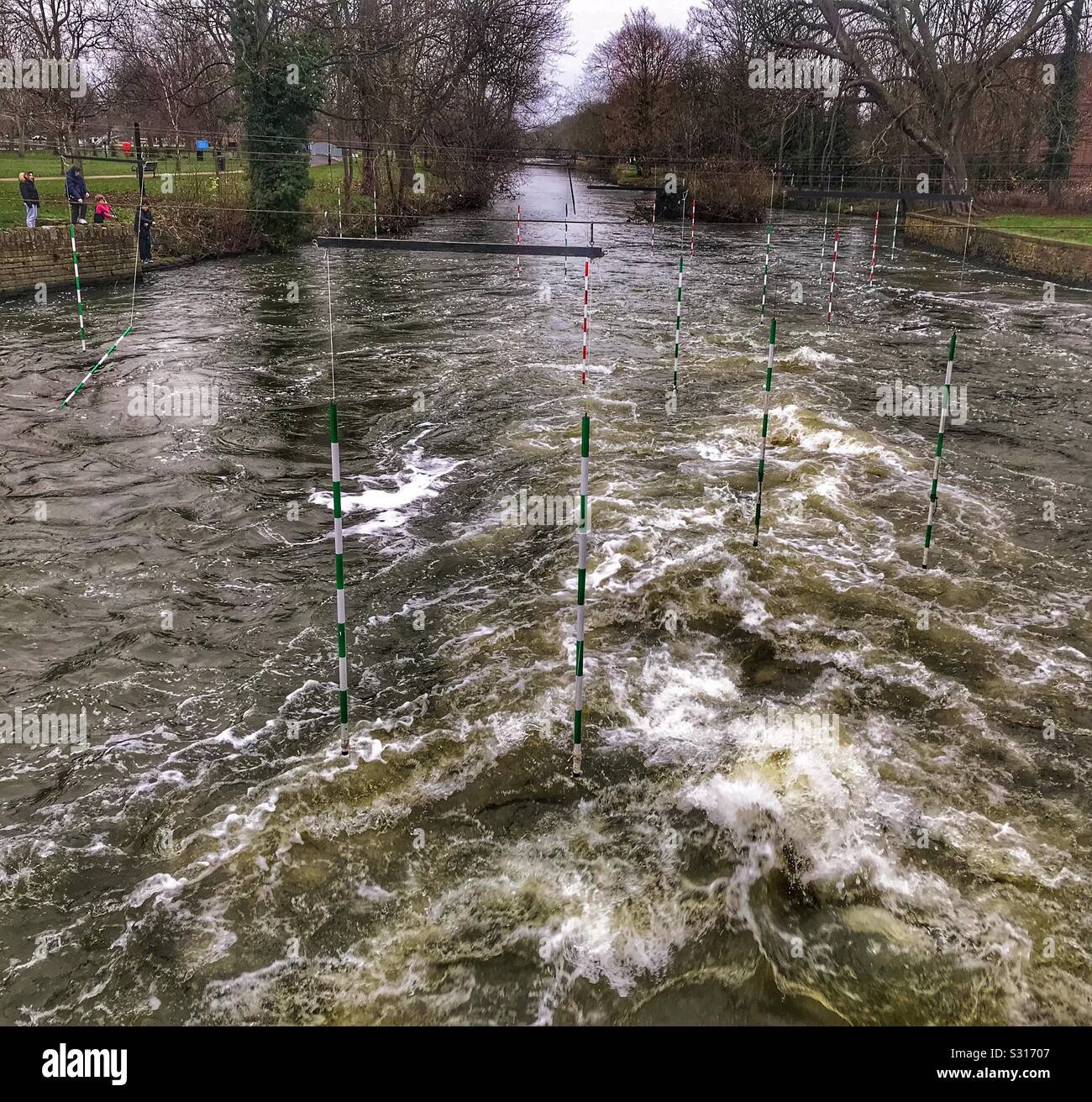 The Etienne Stott White Water Arena At Duckmill Weir On The River Great Ouse at Bedford - Smartphone Captured Stock Image