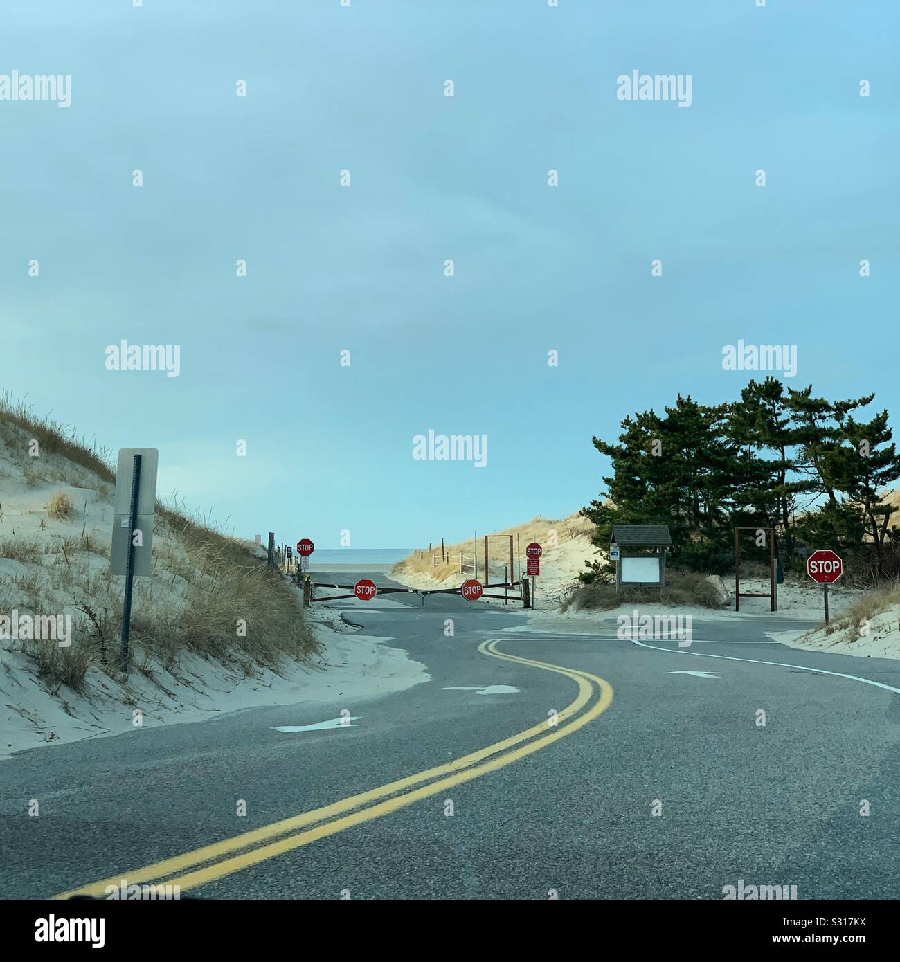 Road to Chapin Beach, Dennis, Cape Cod, Massachusetts, United States - Smartphone Captured Stock Image