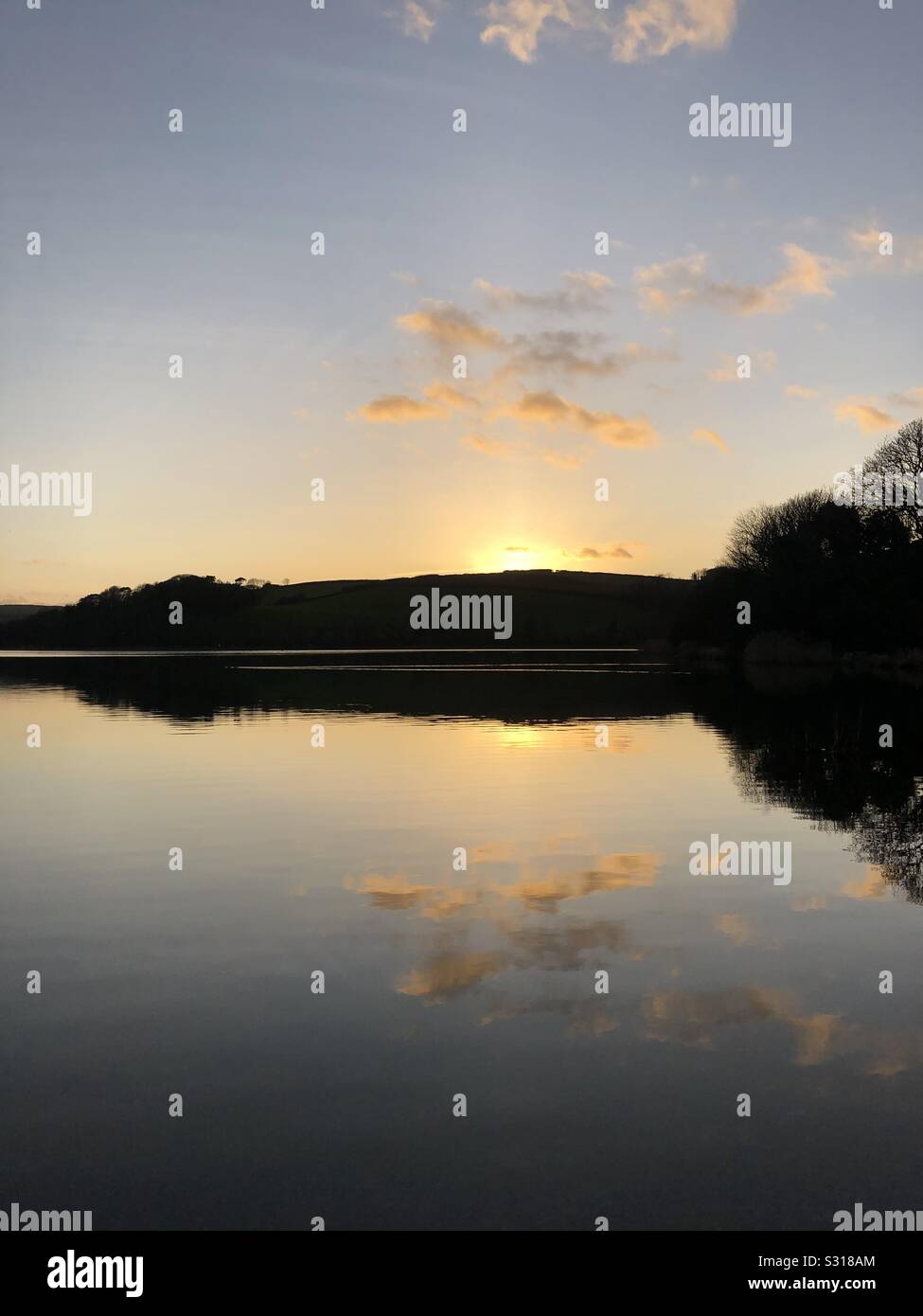 Sunset over the Ley - Smartphone Captured Stock Image