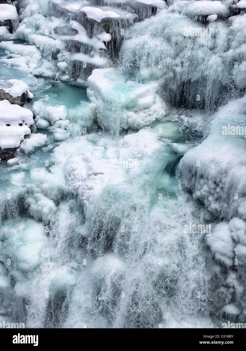 Athabasca Falls Jasper, Alberta - Smartphone Captured Stock Image