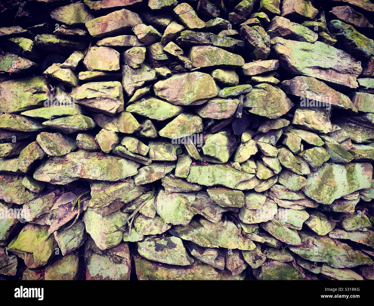 Dry stone wall. - Smartphone Captured Stock Image