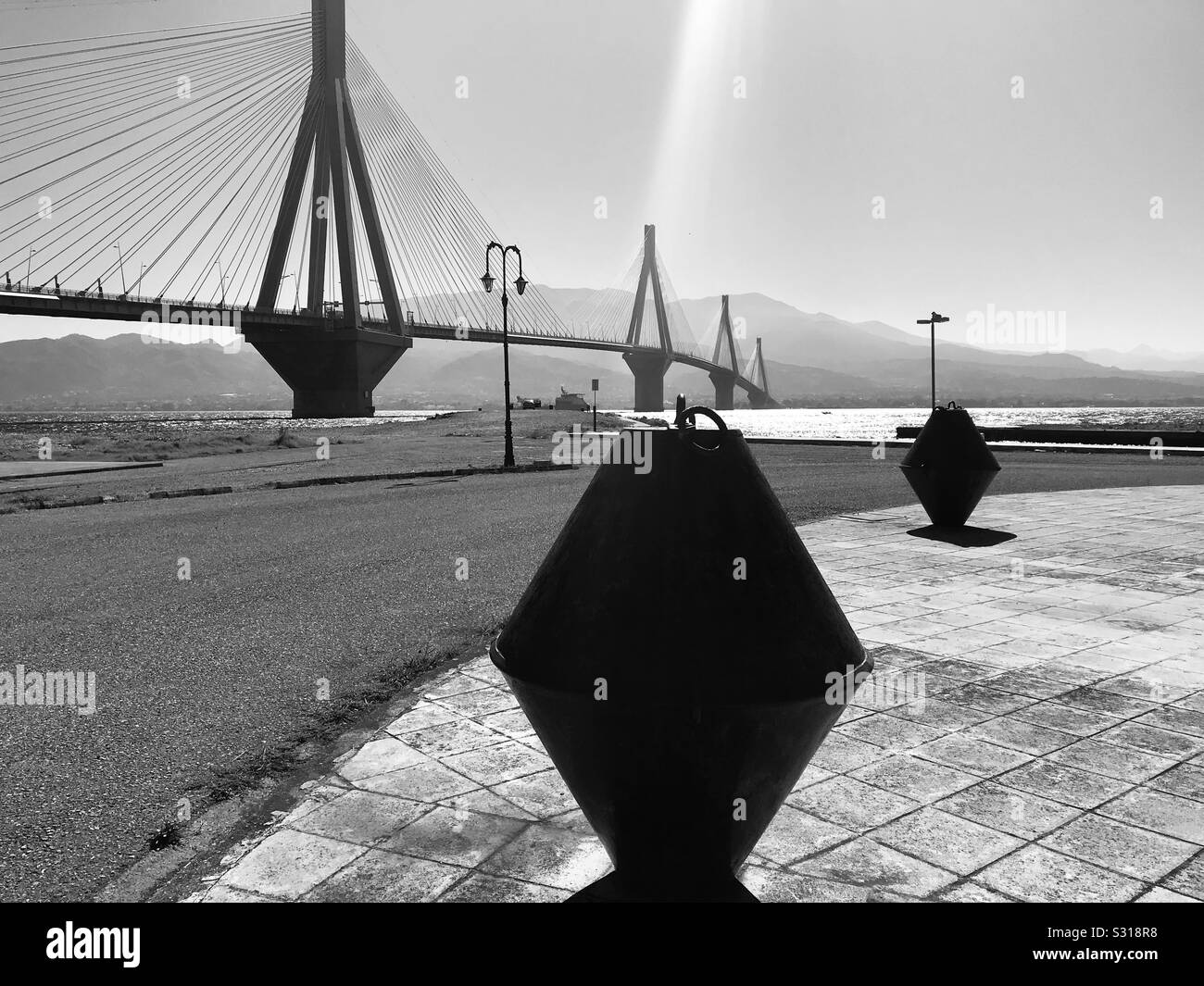 View of Rion bridge from Antirrio - Smartphone Captured Stock Image