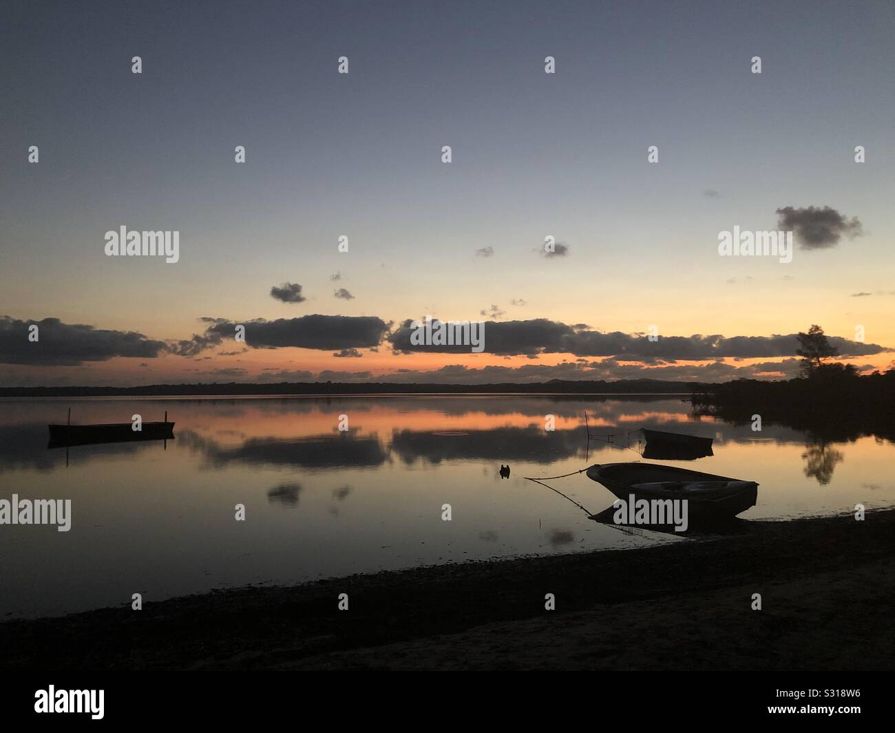 Early morning sunrise reflections - Smartphone Captured Stock Image
