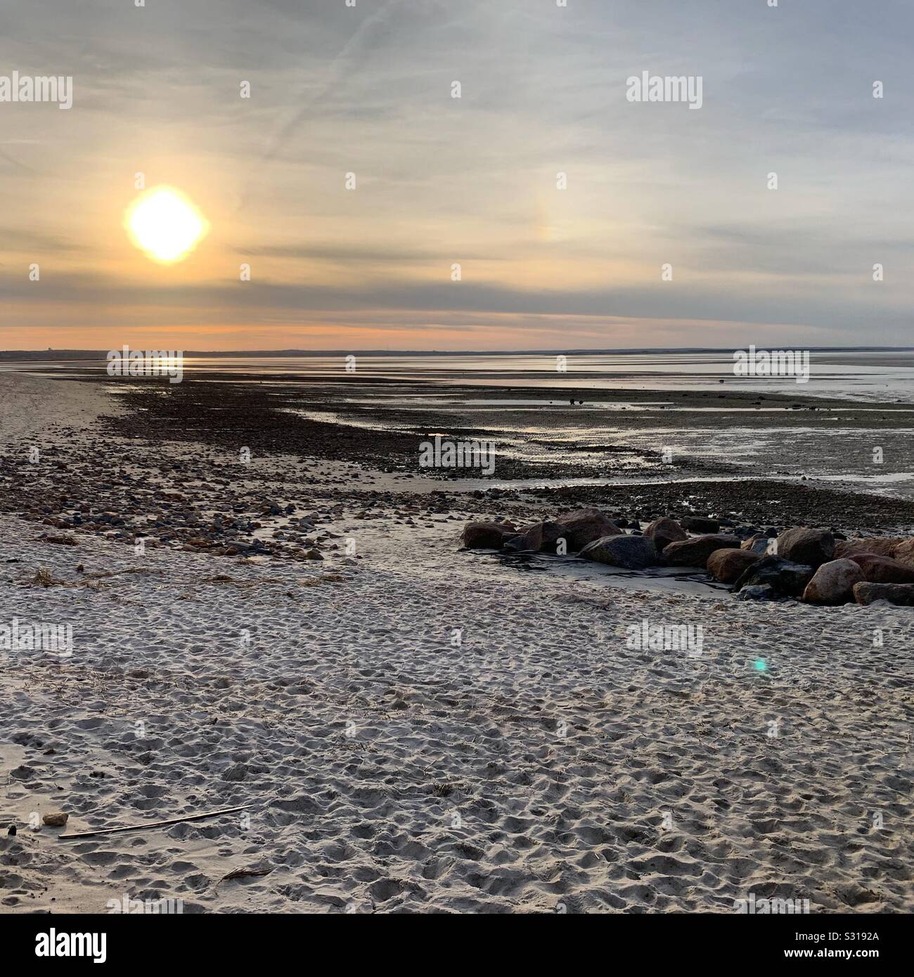 December on Chapin Beach, Dennis, Cape Cod, Massachusetts, United States - Smartphone Captured Stock Image