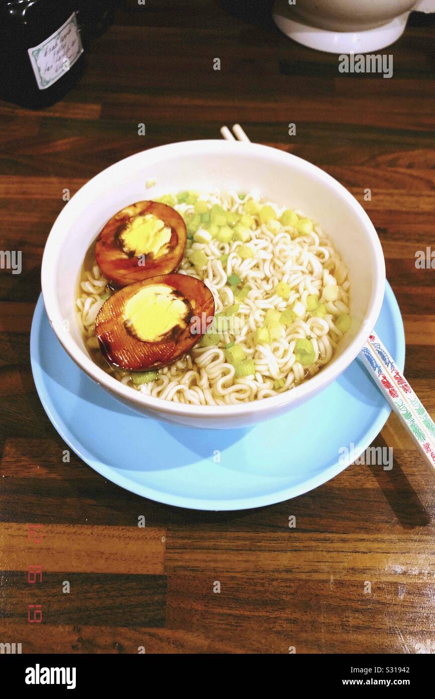 Homemade Ramen noodles with Soya egg Stock Photo Alamy
