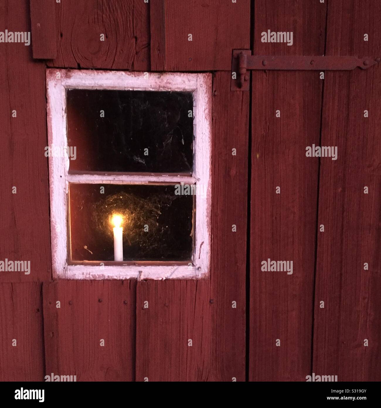 Candle light & window Stock Photo Alamy