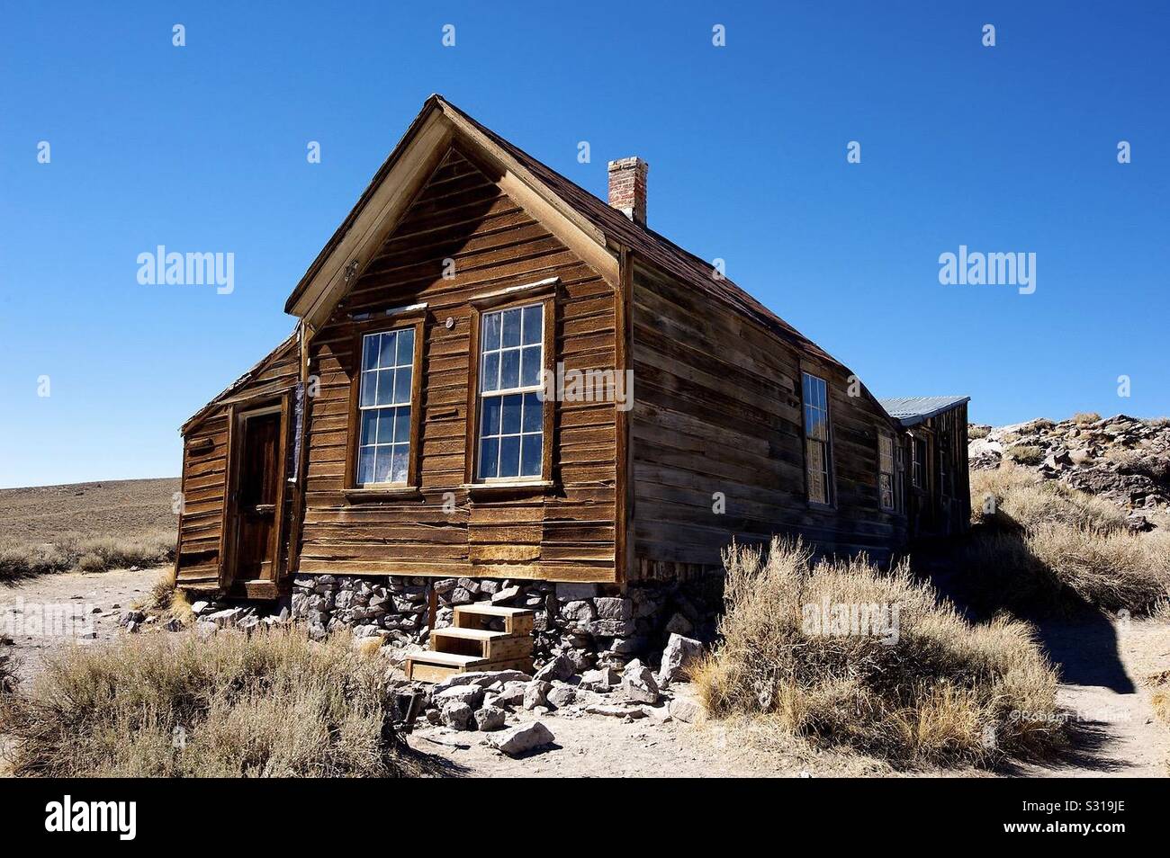 Old house in the historic mining town of Bodie, CA Stock Photo