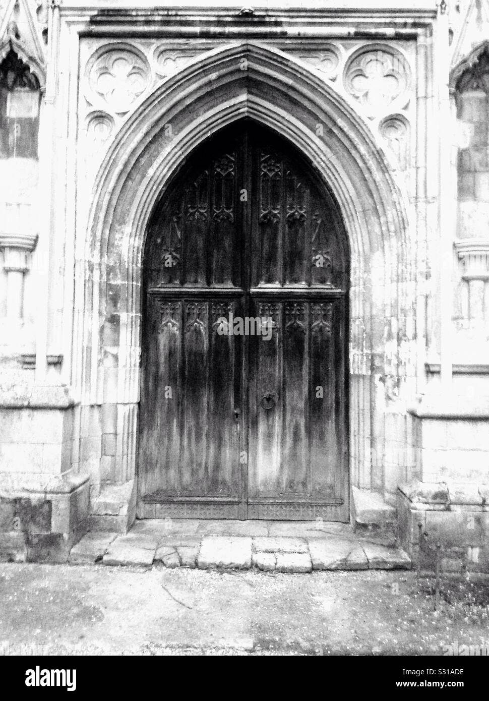 Church bell ringing doors Stock Photo Alamy