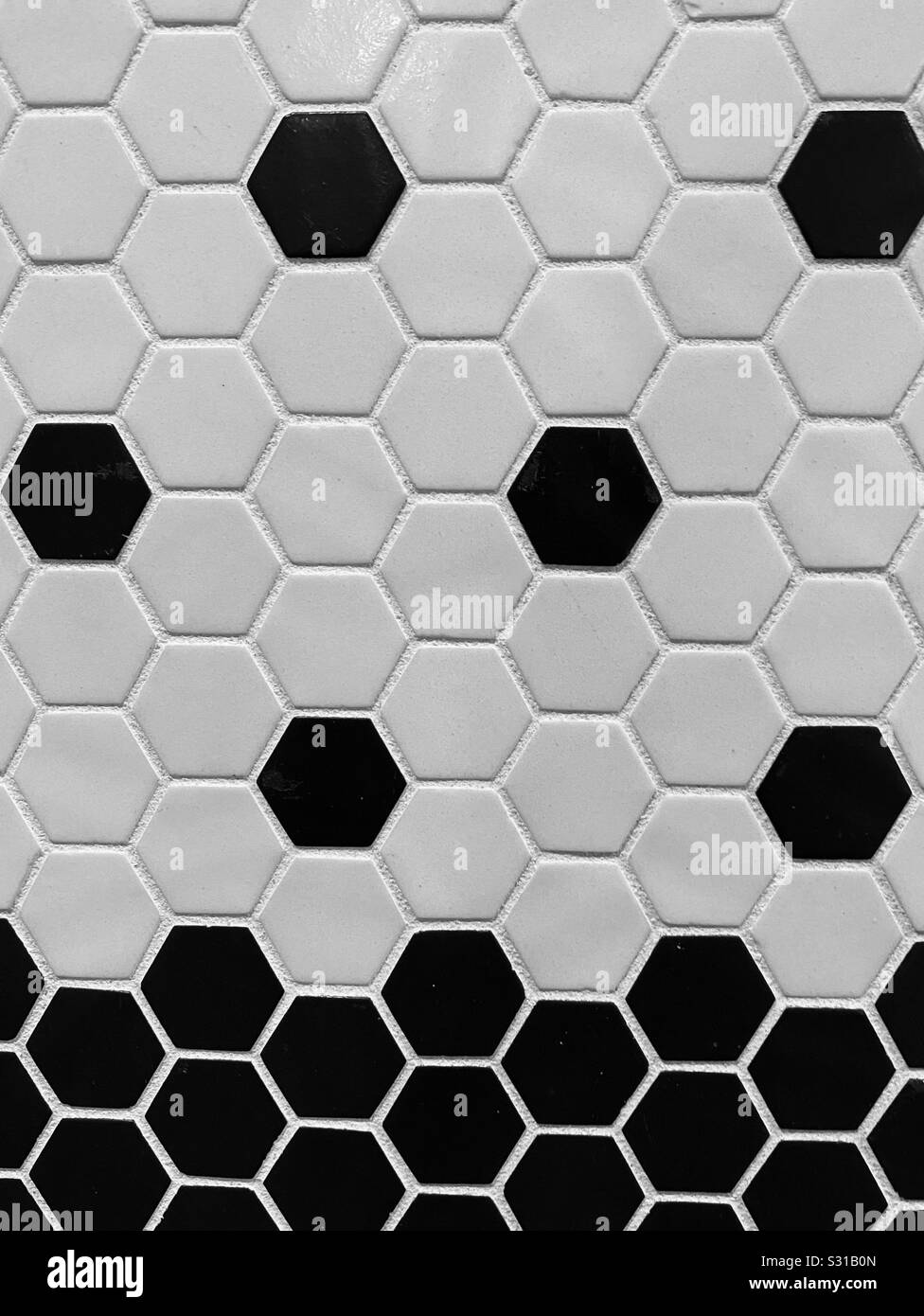 Honeycomb patterns in black and white - Smartphone Captured Stock Image