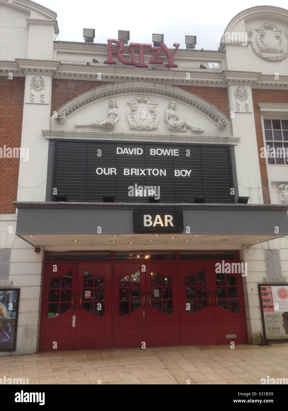 David Bowie tribute at the Ritzy Cinema in Brixton. Stock Photo