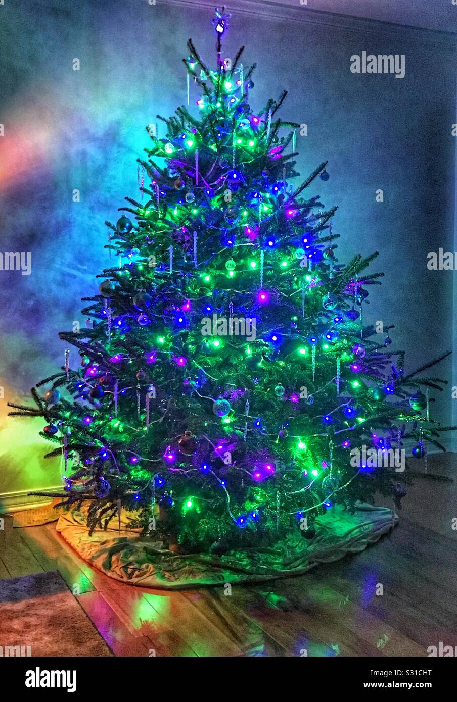 Christmas tree glow - Smartphone Captured Stock Image