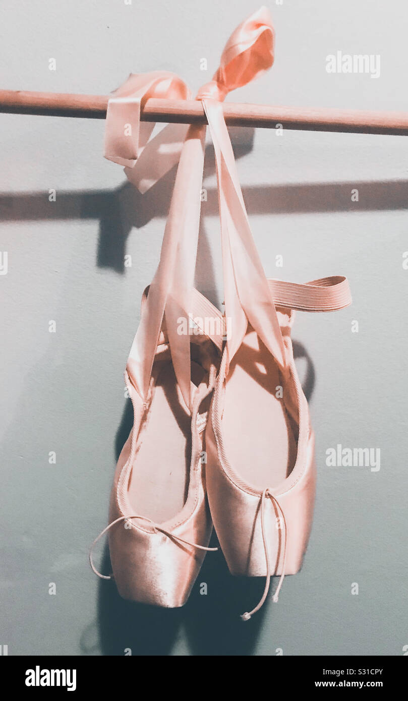 Pair of Russian pointe ballet shoes Stock Photo Alamy