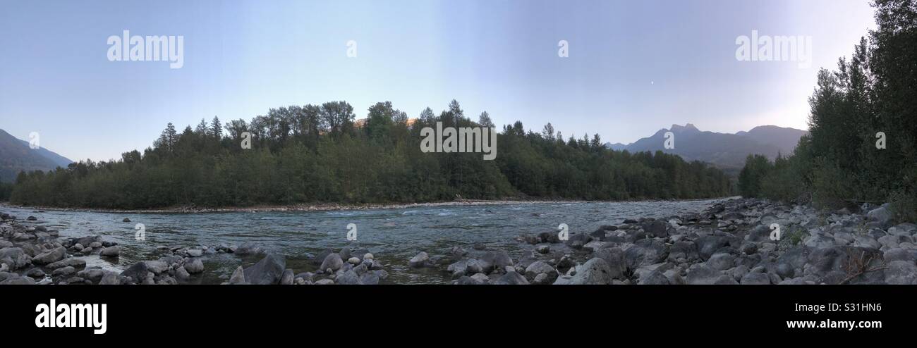 It is so calming here on the Vedder River Stock Photo