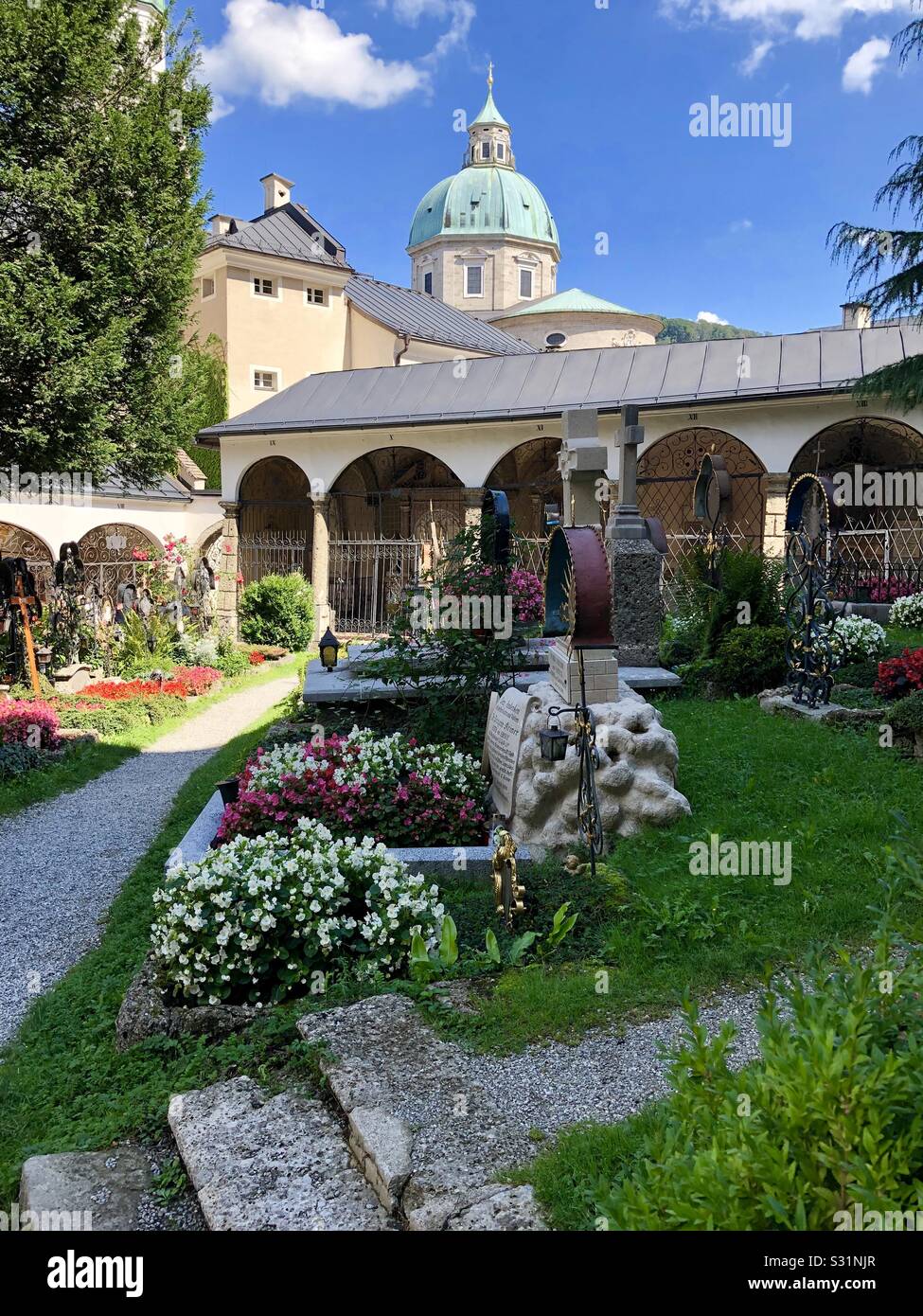 Saint Peters Monastery and Cemetery, Salzburg, Austria. - Smartphone Captured Stock Image