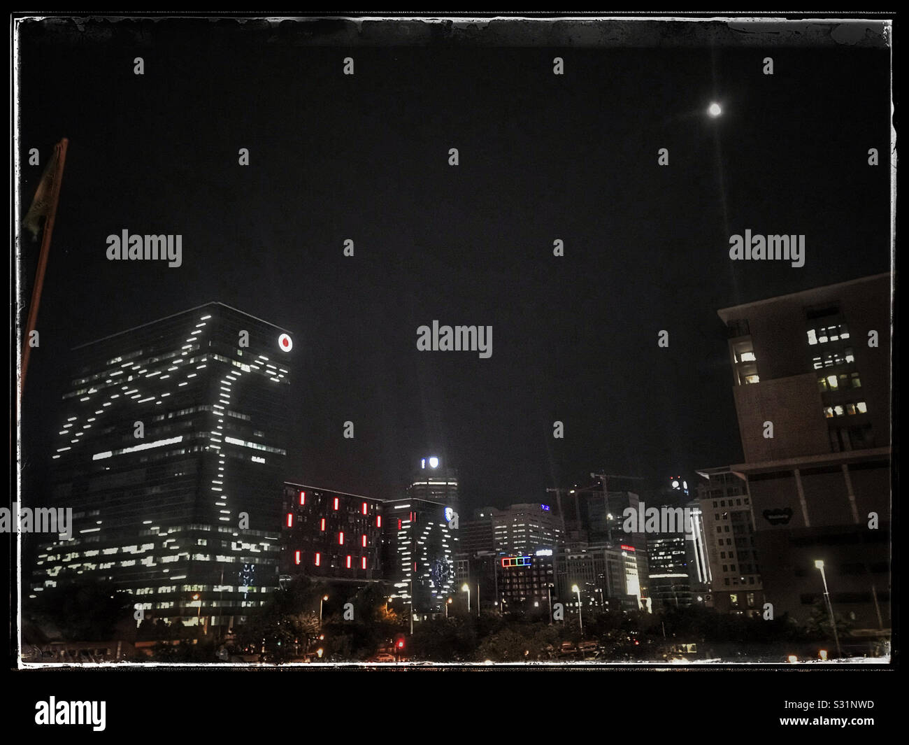 Cape Town at night. - Smartphone Captured Stock Image