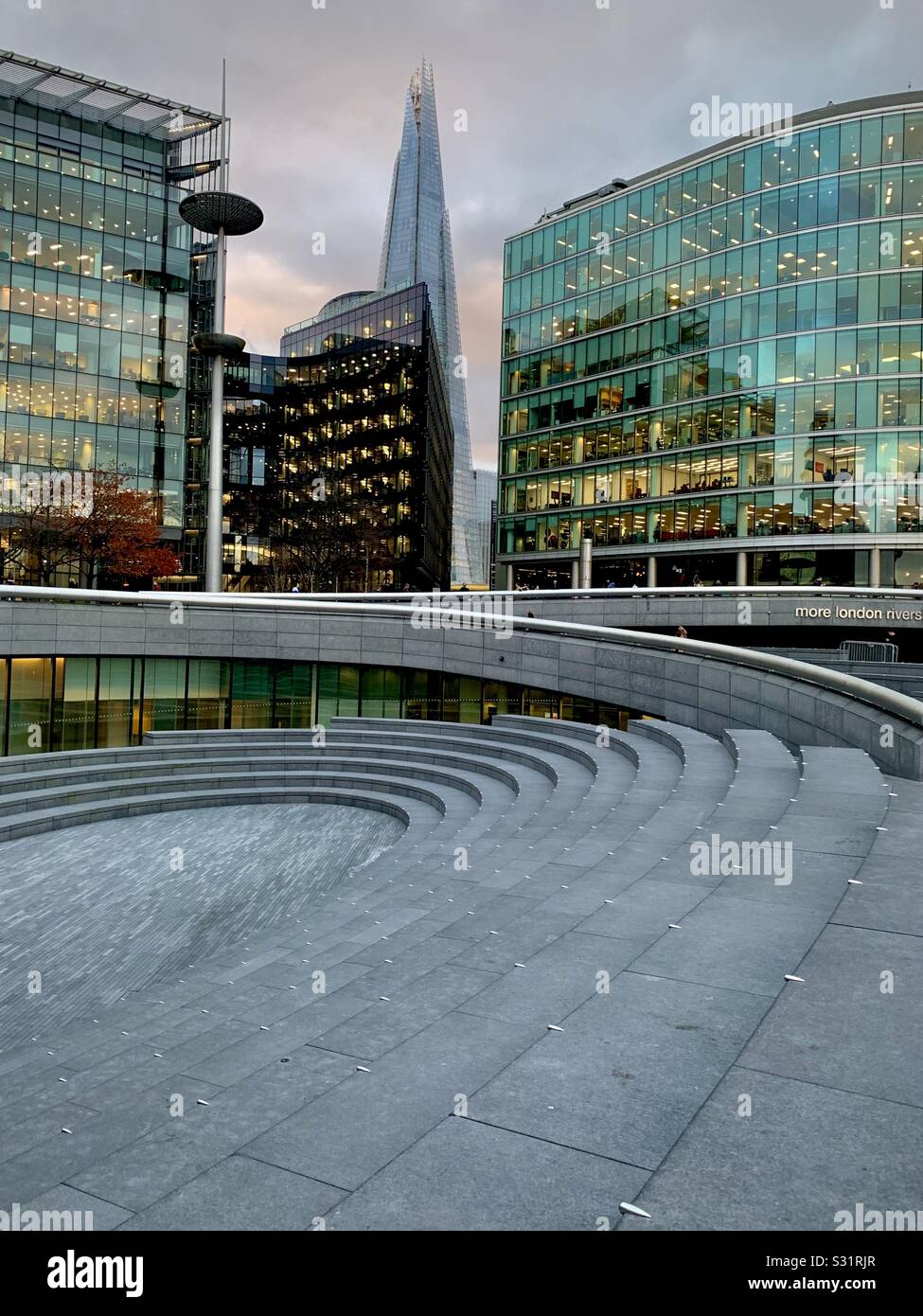 The scoop at more London with the shard in the background - Smartphone Captured Stock Image