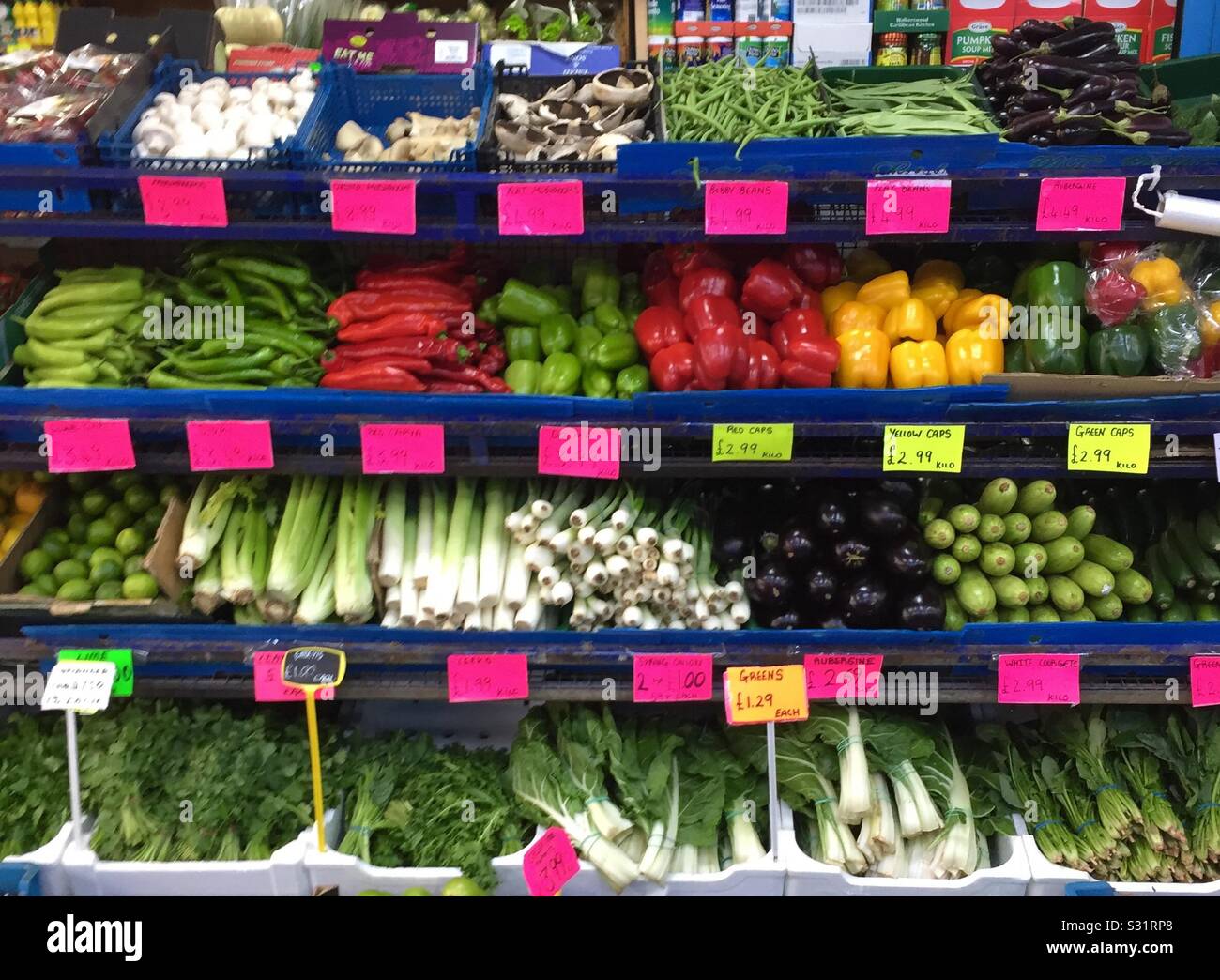 Fruit and veg on a market stall in London Stock Photo Alamy