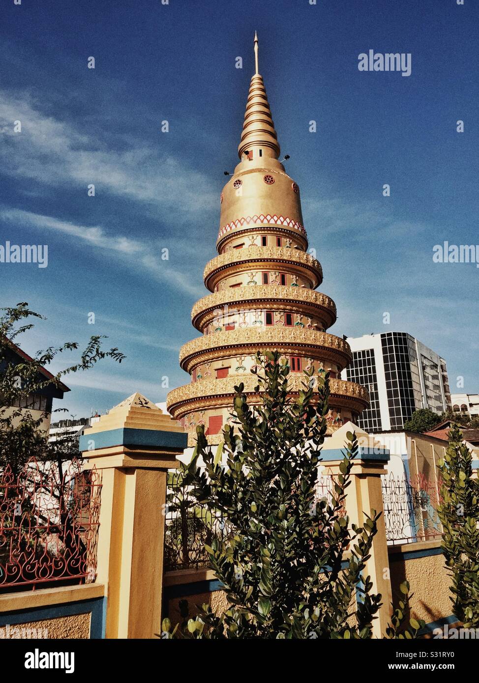 Buddhist temple in jalan burma penang. - Smartphone Captured Stock Image
