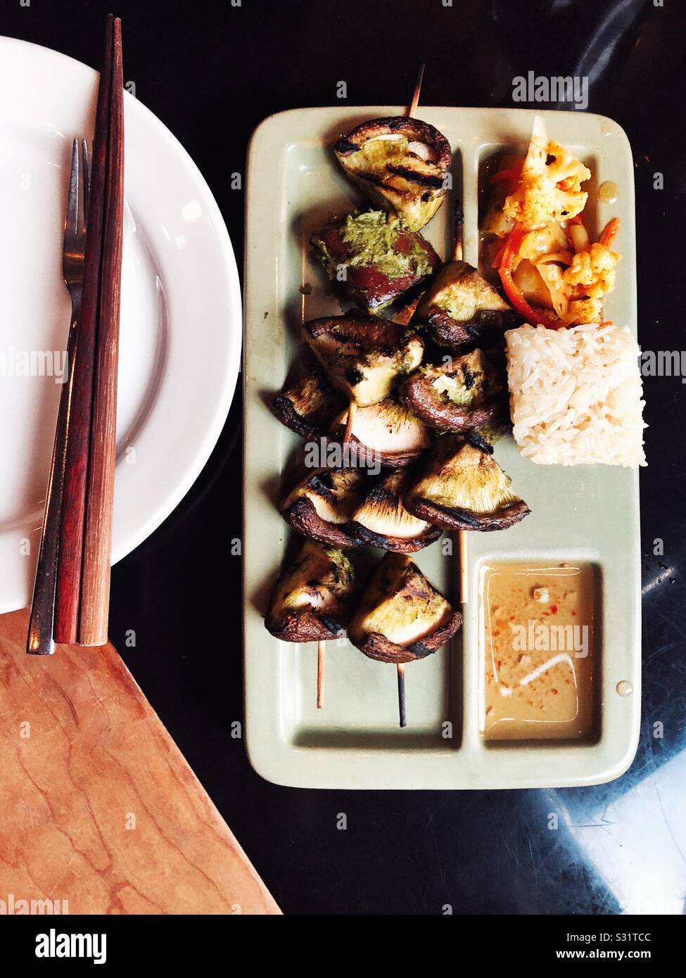 Elevated Thai vegan food - Smartphone Captured Stock Image