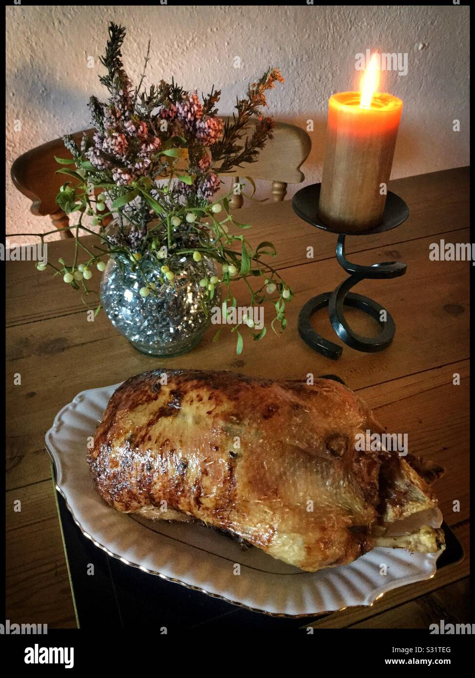 Christmas roast duck, Catalonia, Spain. - Smartphone Captured Stock Image