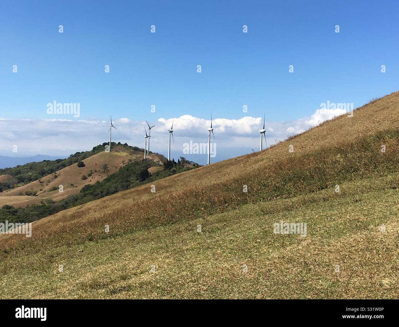 Wind energy, Santa Ana, Costa Rica Stock Photo