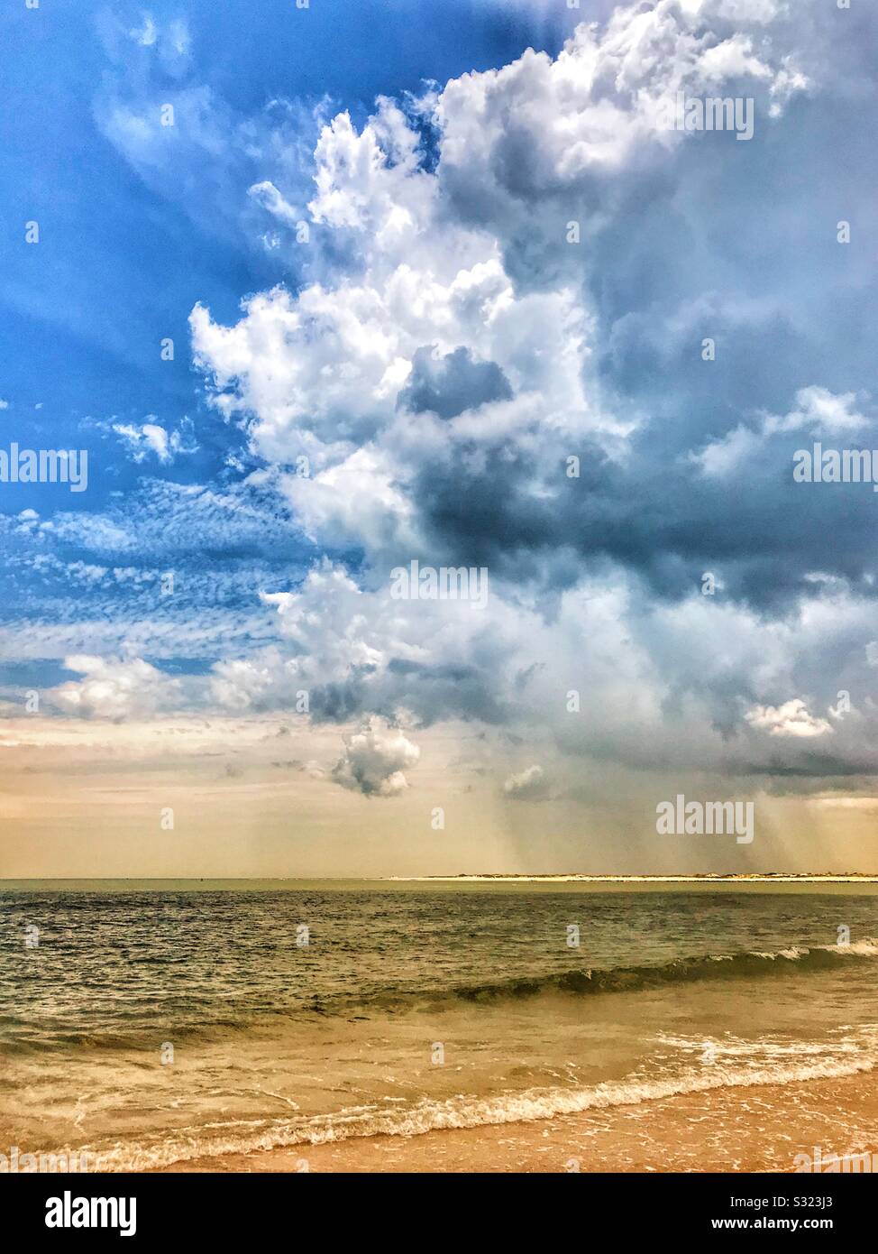 Sun shower over the beach, Vilano Beach, Florida Stock Photo