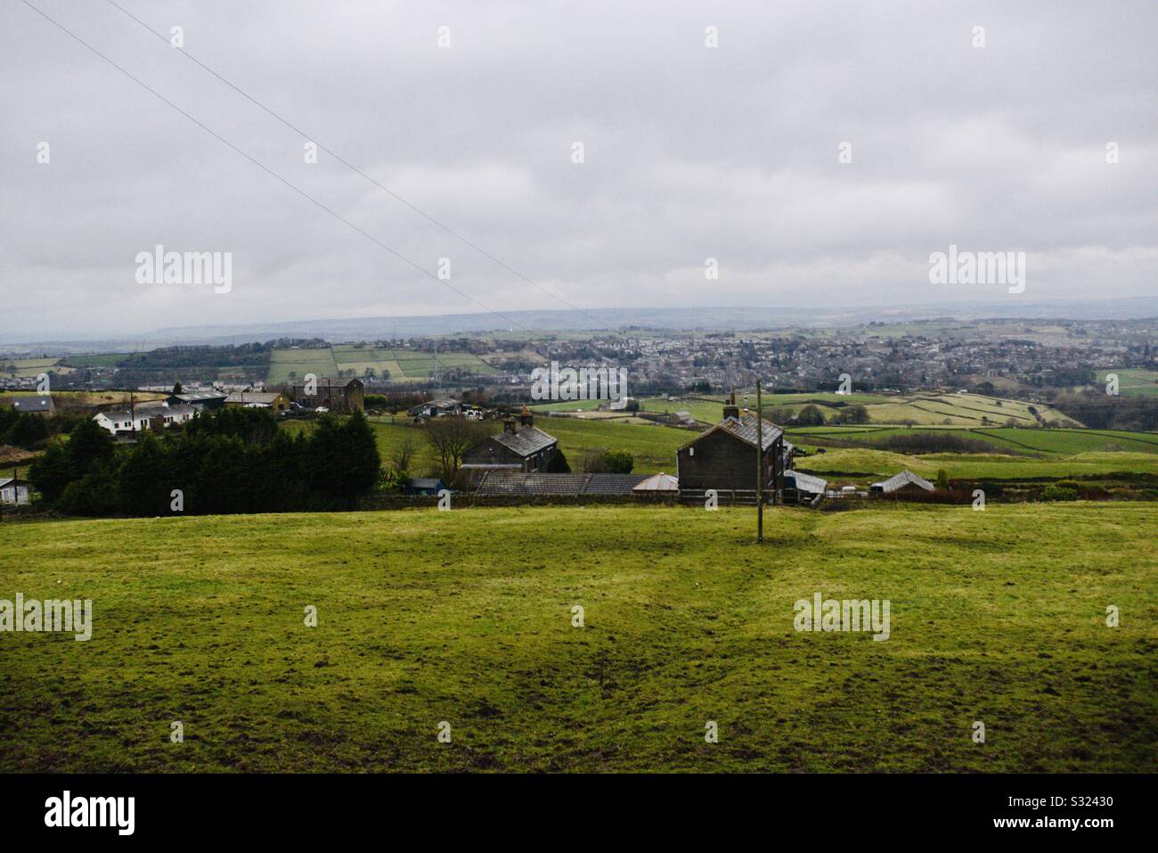 Landscape over West Yorkshire in England Stock Photo