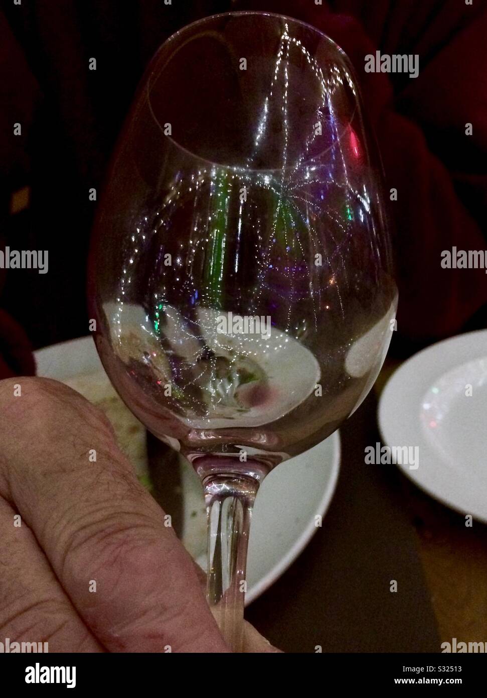 Reflections in a wine glass Stock Photo
