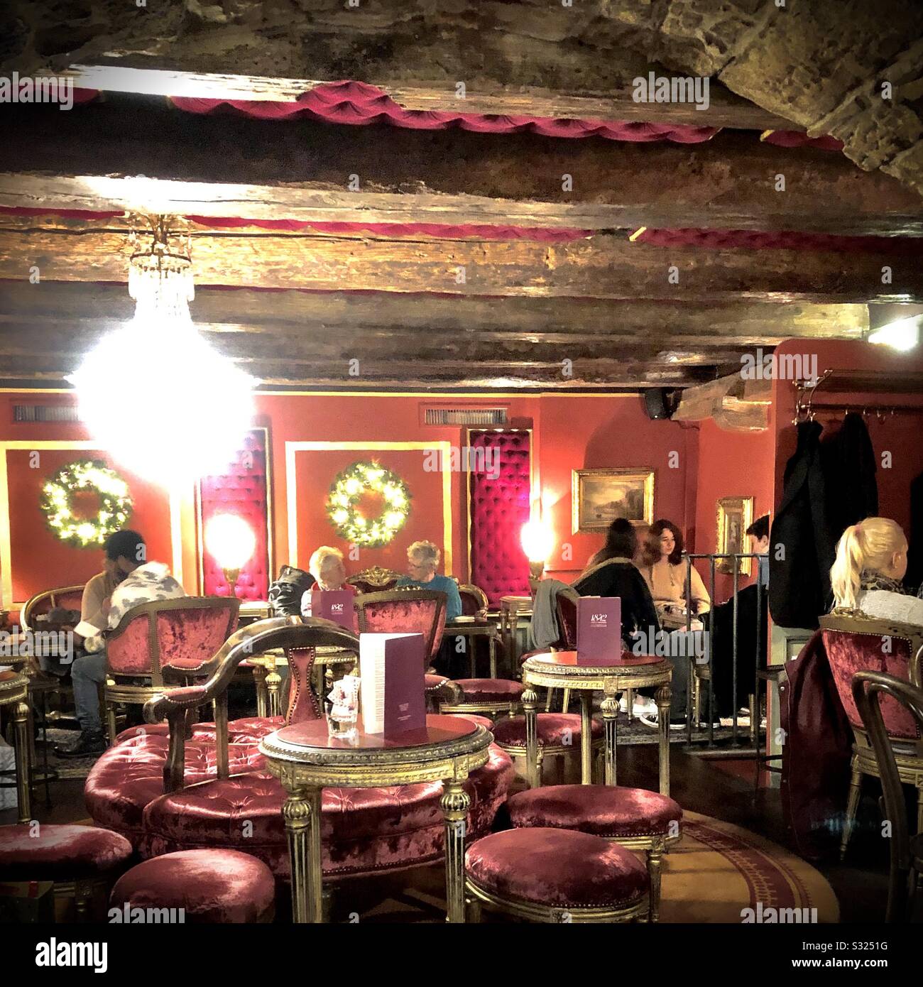 Cafe Schober in Zurich, famous traditional swiss coffee shop - Smartphone Captured Stock Image