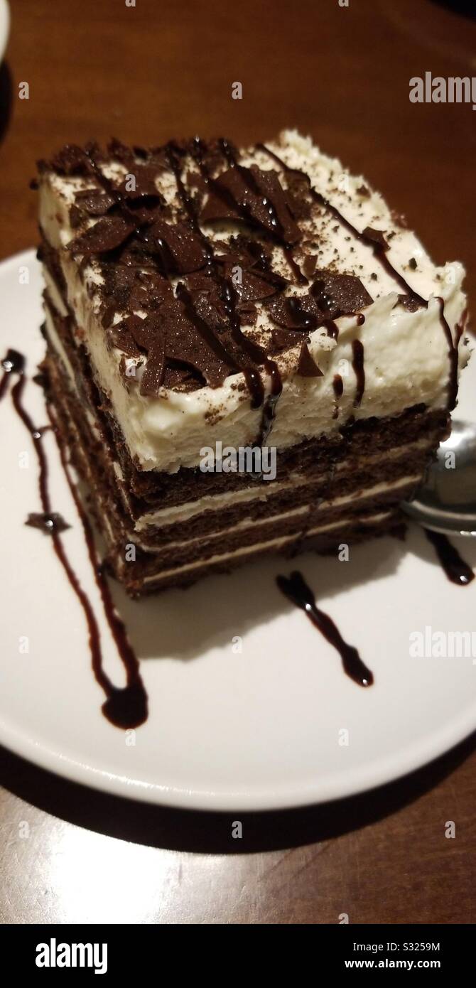 Delicious seven layer chocolate cake! Stock Photo Alamy