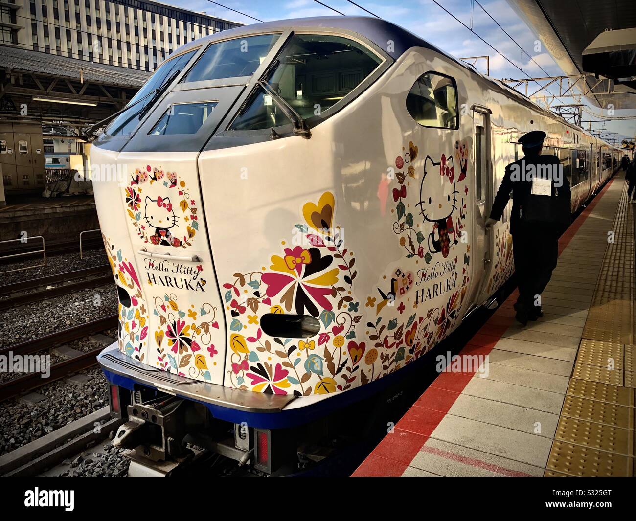 Haruka express train connecting Kansai International airport with Kyoto and Osaka - Smartphone Captured Stock Image