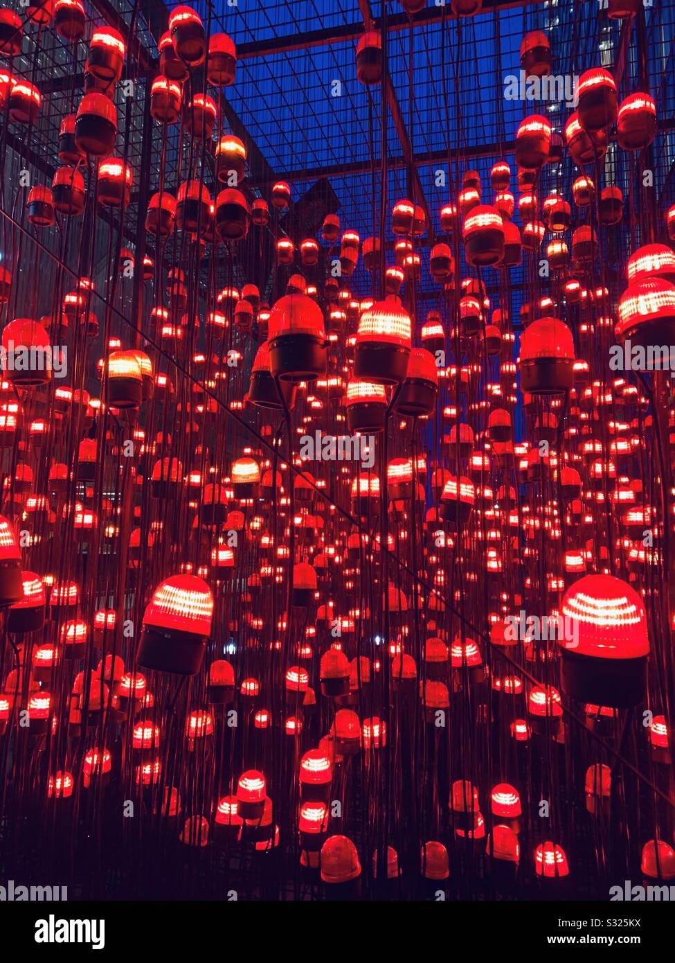 Desire light installation as part of the winter lights exhibition at Canary Wharf January 2020 Stock Photo